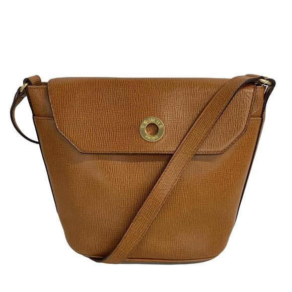 Celine Circle Logo Leather Shoulder Bag Brown - Picture 1 of 6